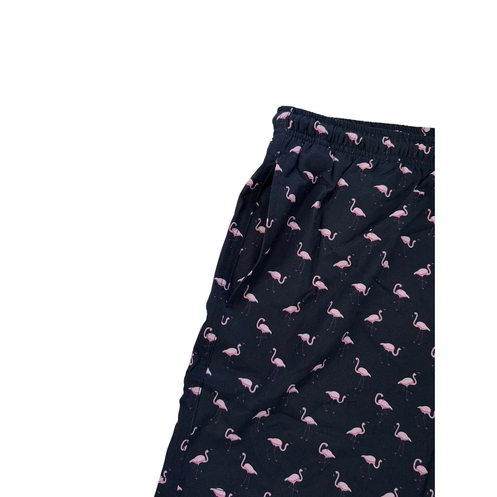 Bermies Mens Original Cut Swim Trunks Navy Pink Flamingo FLAMINGO2.0-L Large NEW